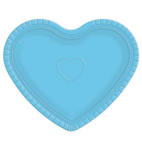 Bandeja Cartonada Coração Azul Claro