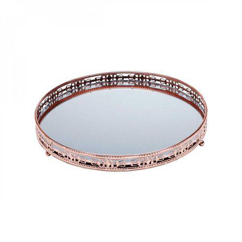 Bandeja de Ferro com Espelho 19,5cmx19,5cmx4cm Bunch Bronze Rojemac Cinza