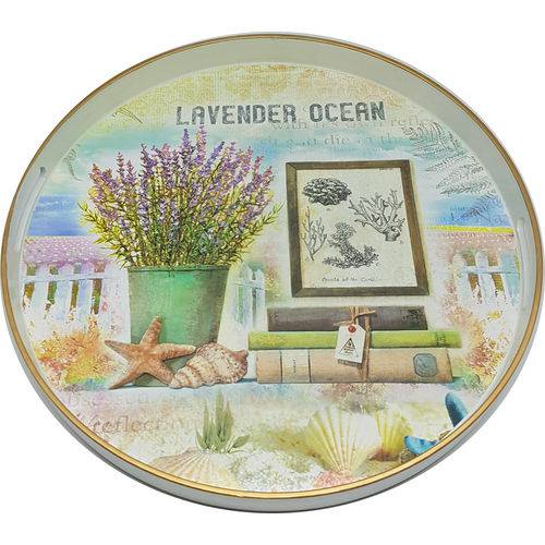 Bandeja Decorativa Vintage Redonda Ocean 46cm