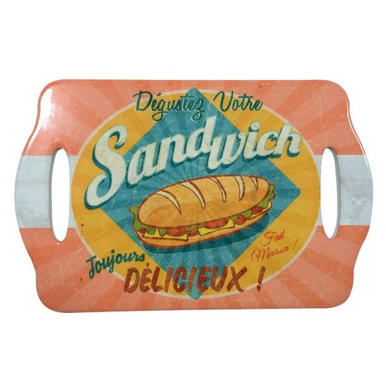 Bandeja Retângular Sandwich Colorido