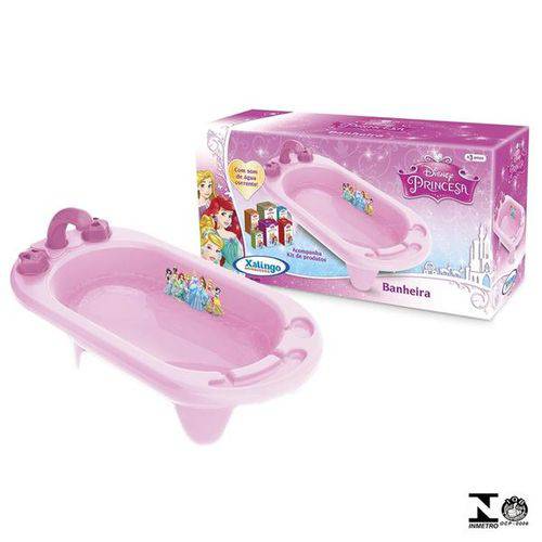 Banheira Princesa Disney Rosa com 7 Peças - Xalingo