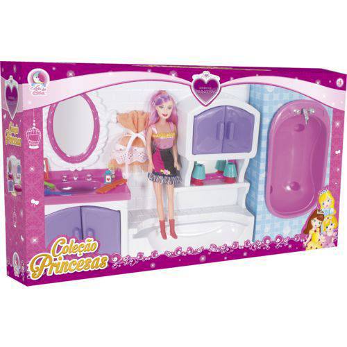 Banheiro Toalete Coleção Princesas C/ Boneca - Lua de Cristal 240