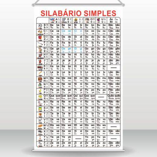 Banner Silabário Simples com Letra Corsiva