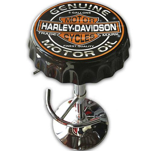 Banqueta Giratória Tampa de Garrafa Harley Davidson Motor Oil
