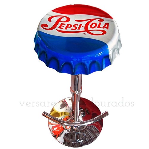 Banqueta Giratória Tampa de Garrafa Pepsi Cola