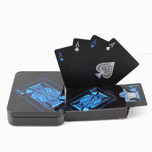 Baralho Arcane Preto Luxo Impermeável - Pôquer Mágica Truco