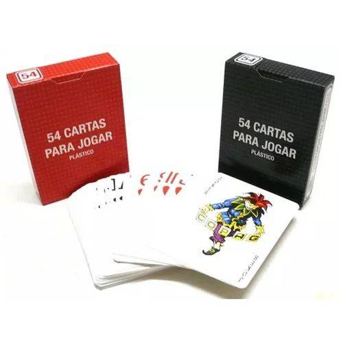 2 Baralho Poker Copag 54 Cartas Truco Plástico Black e Red