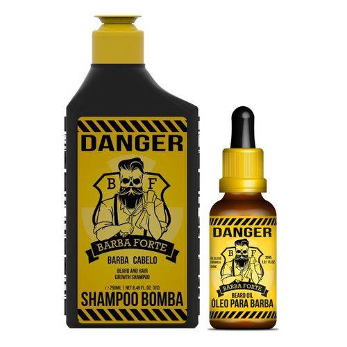 Barba Forte Kit Danger Duo - Shampoo Bomba 250ml + Oleo 30ml
