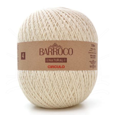Barbante Barroco Natural 700g 4/4 - 4 Fios - 1186m