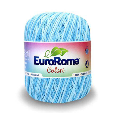 Barbante Euroroma Colori Nº4 200g com 339m-0901-Azul Piscina