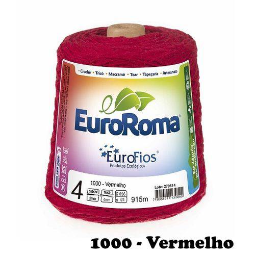 Barbante EuroRoma Colorido N° 4 - Cor: 1000 Vermelho