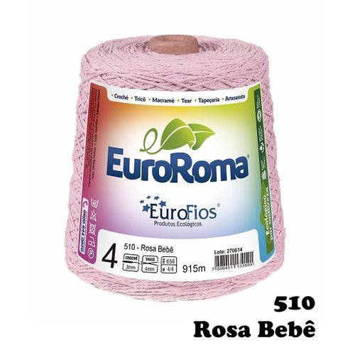 Barbante EuroRoma Colorido N° 4 - Cor: 510 Rosa Bebê
