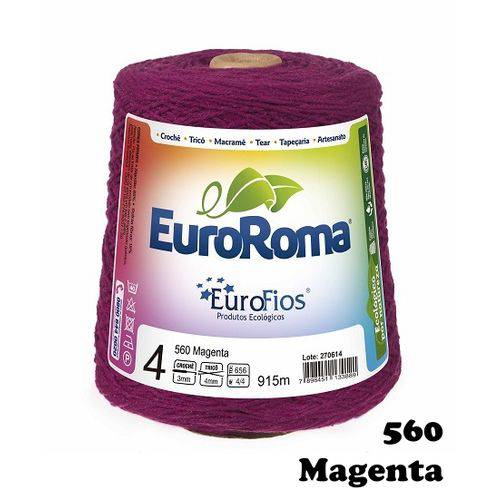 Barbante EuroRoma Colorido N° 4 - Cor: 560 Magenta