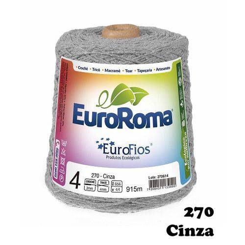 Barbante EuroRoma Colorido N° 4 - Cor: 270 Cinza