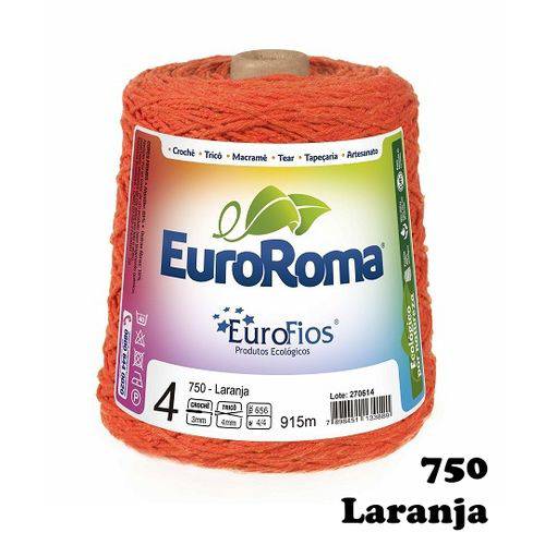 Barbante EuroRoma Colorido N° 4 - Cor: 750 Laranja