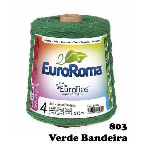 Barbante EuroRoma Colorido N° 4 - Cor: 803 Verde Bandeira