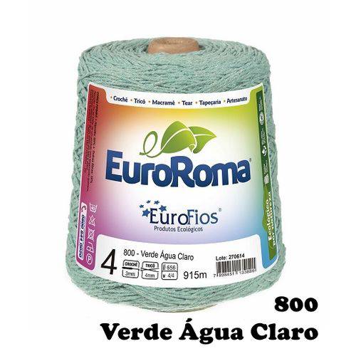 Barbante EuroRoma Colorido N° 4 - Cor: 800 Verde Água Claro