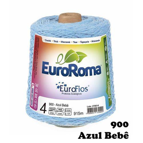 Barbante EuroRoma Colorido N° 4 - Cor: 900 Azul Bebê