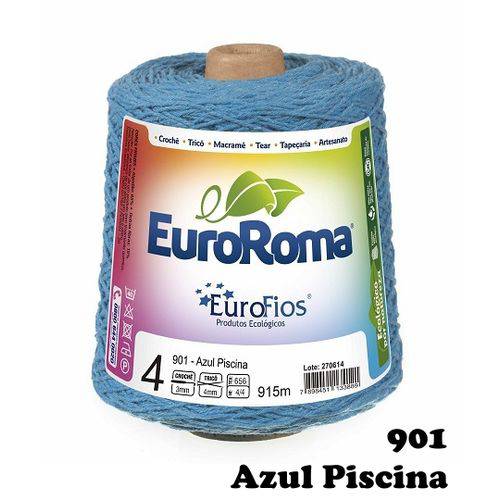 Barbante EuroRoma Colorido N° 4 - Cor: 901 Azul Piscina
