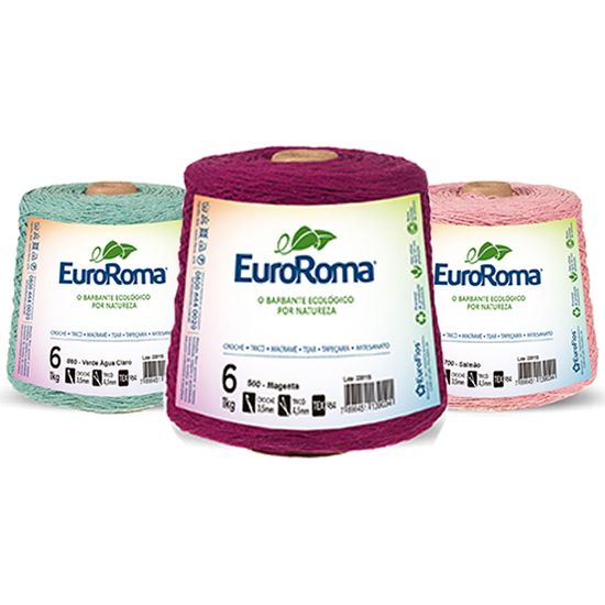 Barbante EuroRoma Colorido N°6 4/6 Fios 1016m Vermelho - 1000