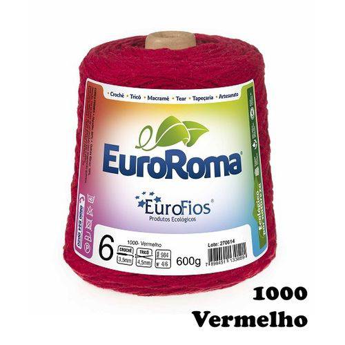 Barbante EuroRoma Colorido N° 6 - Cor: 1000 Vermelho
