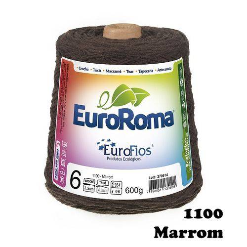 Barbante EuroRoma Colorido N° 6 - Cor: 1100 Marrom