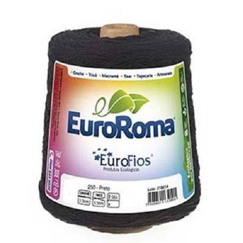 Barbante EuroRoma Colorido N 6 - Cor: 250 Preto