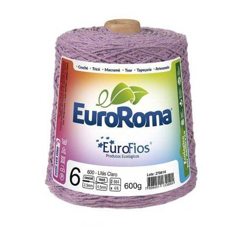 Barbante EuroRoma Colorido N 6 - Cor: 600 Lilás Claro