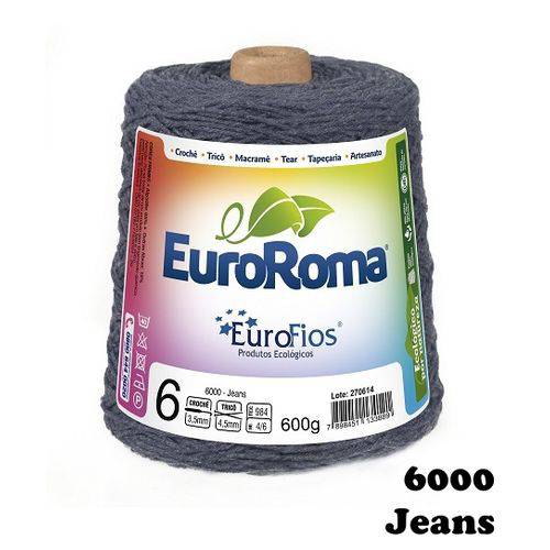 Barbante EuroRoma Colorido N° 6 - Cor: 6000 Jeans