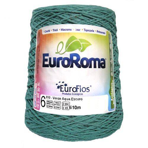 Barbante EuroRoma Colorido N 6 - Cor: 810 Verde Aguá Escuro