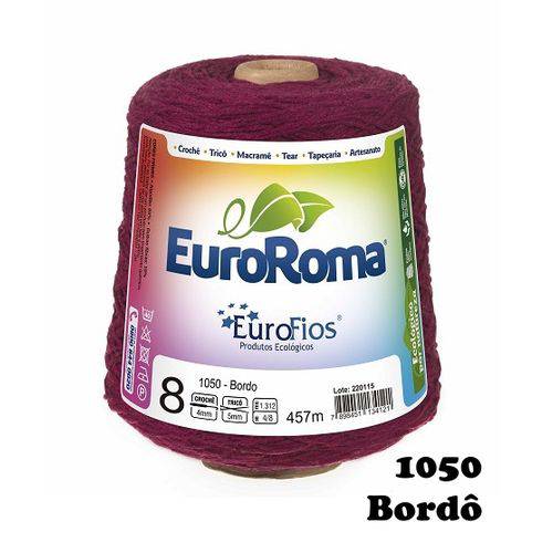 Barbante EuroRoma Colorido N° 8 - Cor: 1050 Bordô