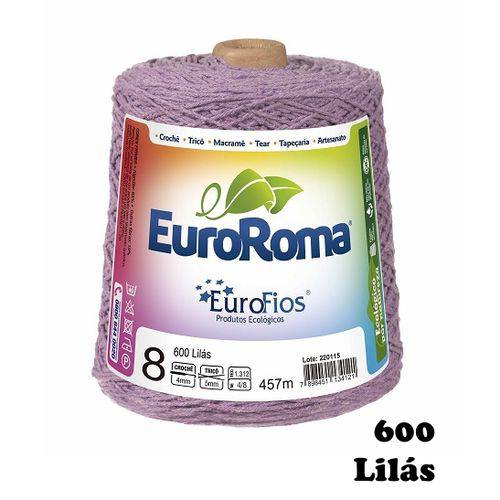 Barbante EuroRoma Colorido N° 8 - Cor: 600 Lilas Claro
