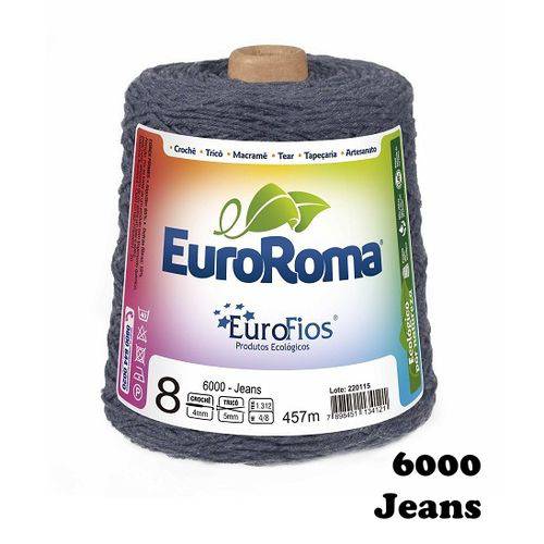 Barbante EuroRoma Colorido N° 8 - Cor: 6000 Jeans