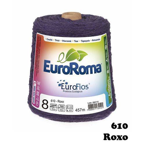 Barbante EuroRoma Colorido N° 8 - Cor: 610 Roxo