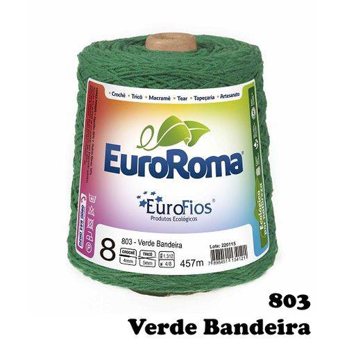 Barbante EuroRoma Colorido N° 8 - Cor: 803 Verde Bandeira