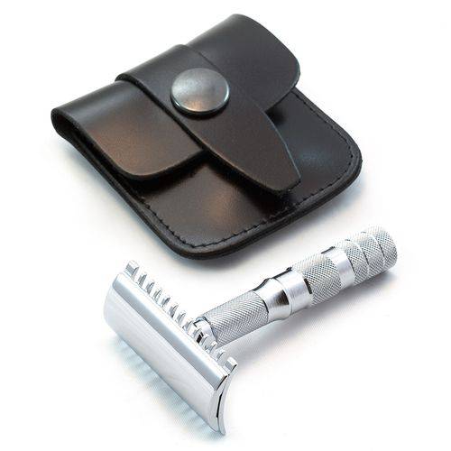 Barbeador Tradicional Safety Razor Merkur 985 Open Comb para Viagem