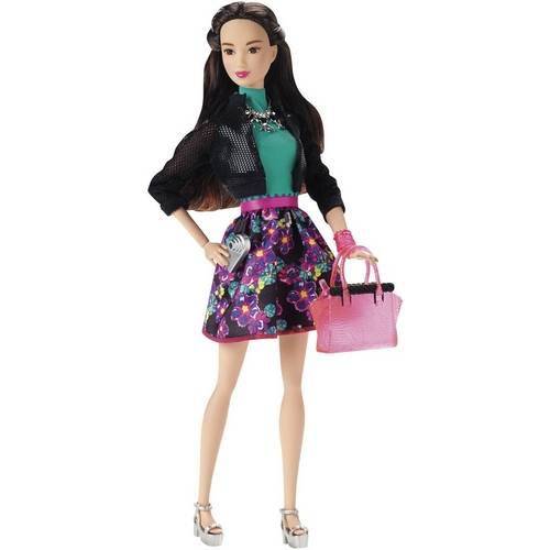 Barbie Boneca Look do Dia Blusa Verde e Saia Florida - Mattel