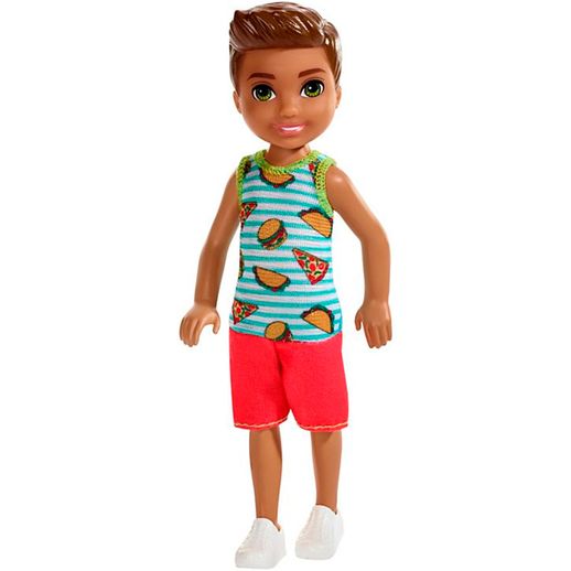 Barbie Familia Chelsea Boneco com Camiseta Estampa de Comidas - Mattel
