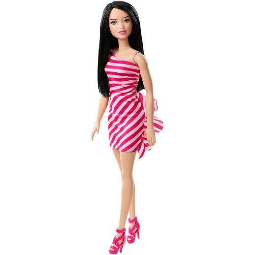 Barbie Fashion And Beauty Vestido Listrado Rosa - Mattel
