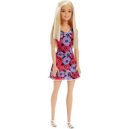 Barbie Fashion Vestido com Flores Roxas e Pink Mattel