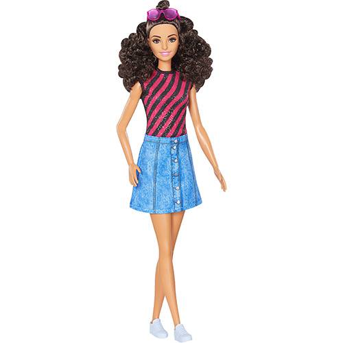 Barbie Fashionista Stipe Top/Denim Skirt - Mattel