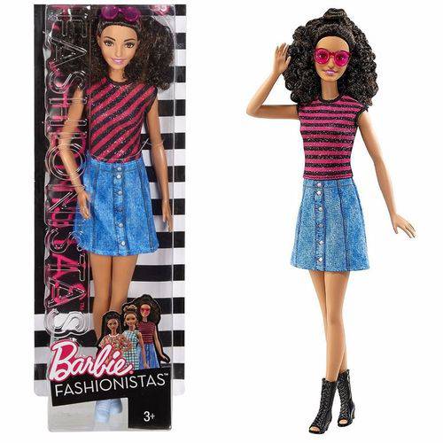 Barbie Fashionistas Morena com Saia Jeans Dvx77 Mattel