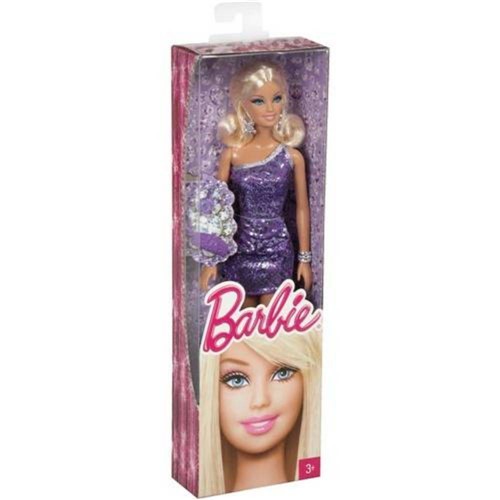 Barbie Figura Básica Glitz Vestido e Acessórios Roxo Mattel