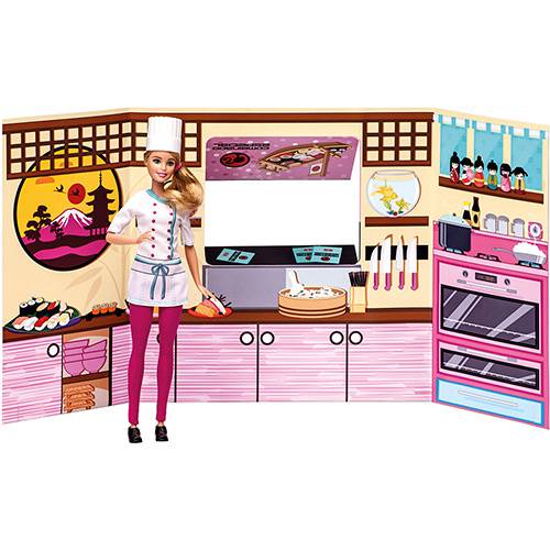 Barbie Massinha Food Truck Comidinhas Japonesas Sushi - Barbie