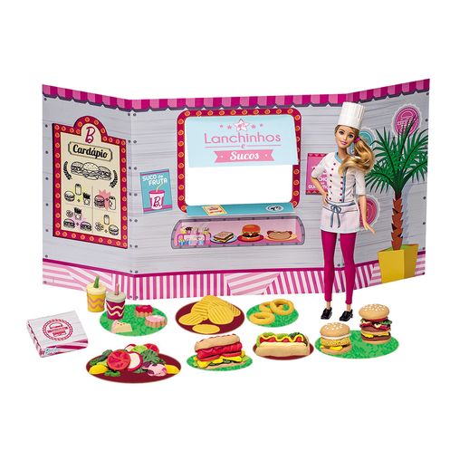 Barbie Massinha Food Truck Lanchinhos e Sucos - Fun Divirta-se