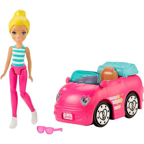 Barbie On The Go Carro Rosa e Boneca - Mattel