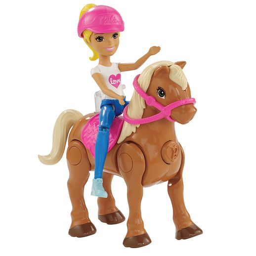 Barbie On The Go Ponei Marrom Claro e Boneca - Mattel