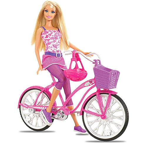 Barbie Real Bicicleta com Boneca - Mattel