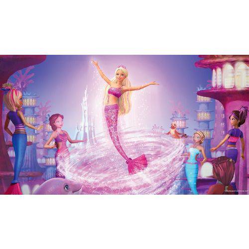 Barbie Sereia - Painel em Lona Fosca Ref 02 2,00 X 1,50