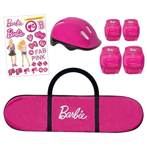 Barbie Skate com Acessórios de Segurança e Adesivos Animal Print - Fun Divirta-Se